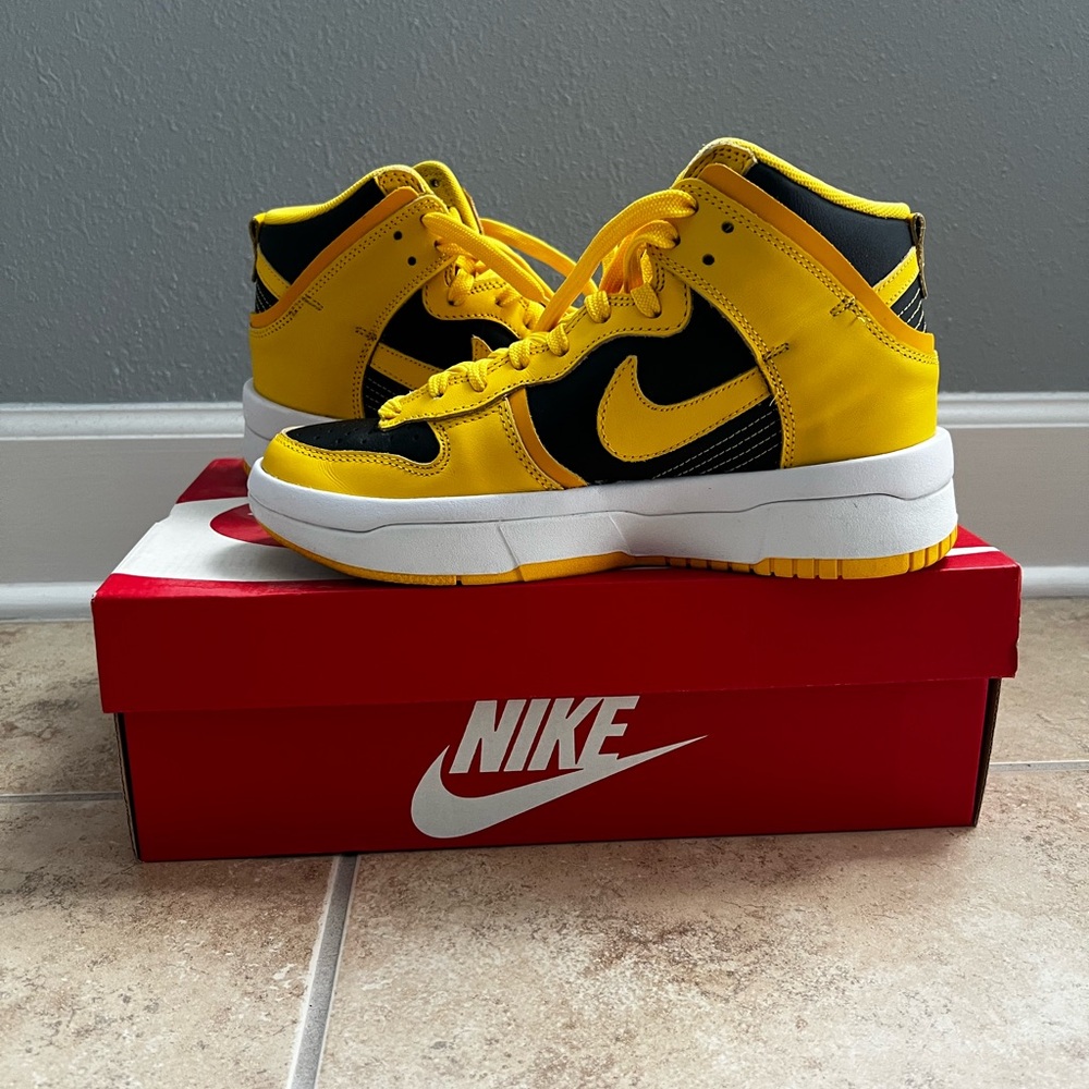 Nike Black and Varsity Maze Dunk High Up